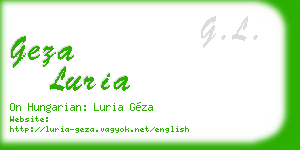 geza luria business card
