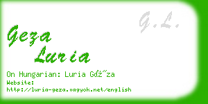 geza luria business card